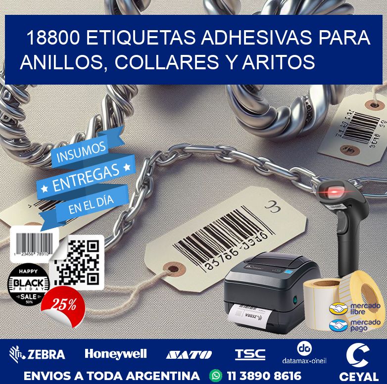 18800 ETIQUETAS ADHESIVAS PARA ANILLOS, COLLARES Y ARITOS