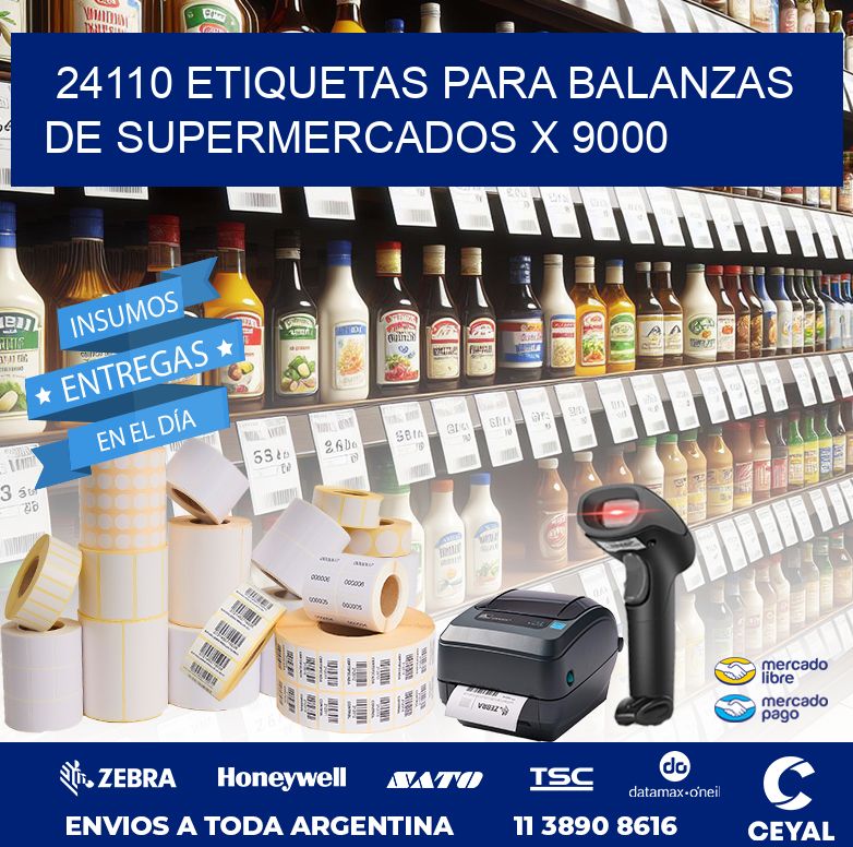 24110 ETIQUETAS PARA BALANZAS DE SUPERMERCADOS X 9000