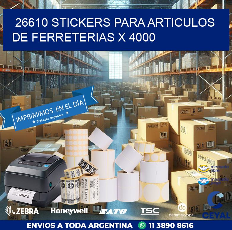 26610 STICKERS PARA ARTICULOS DE FERRETERIAS X 4000
