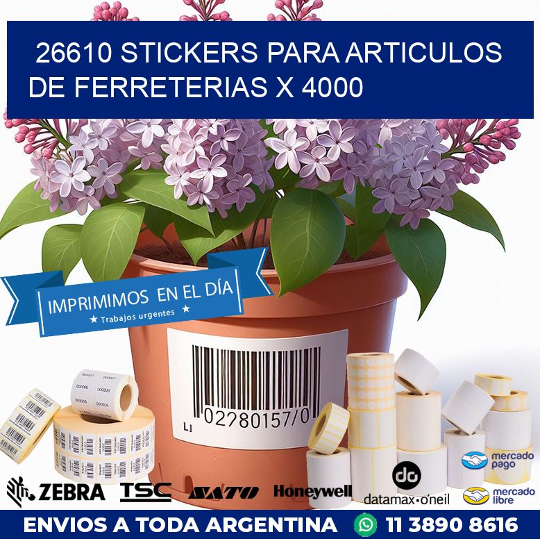 26610 STICKERS PARA ARTICULOS DE FERRETERIAS X 4000