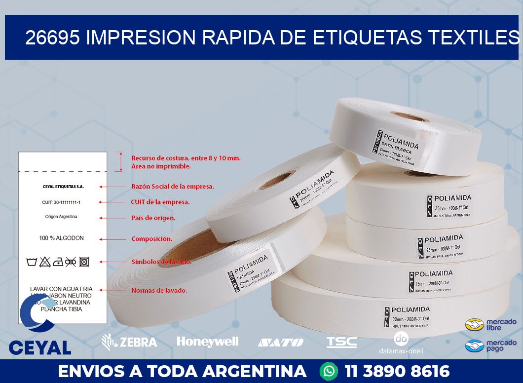 26695 IMPRESION RAPIDA DE ETIQUETAS TEXTILES