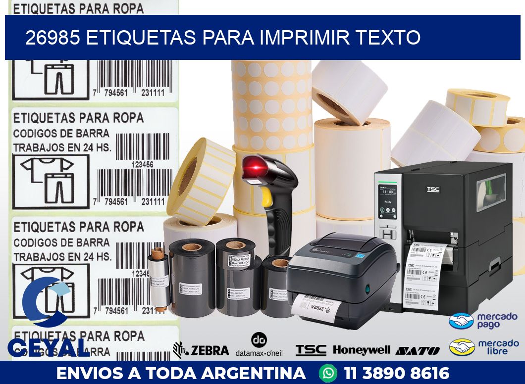 26985 ETIQUETAS PARA IMPRIMIR TEXTO