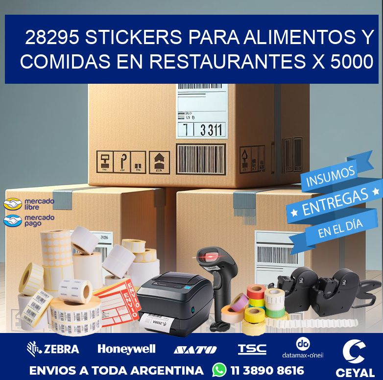 28295 STICKERS PARA ALIMENTOS Y COMIDAS EN RESTAURANTES X 5000