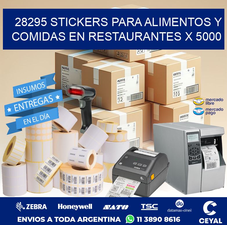 28295 STICKERS PARA ALIMENTOS Y COMIDAS EN RESTAURANTES X 5000