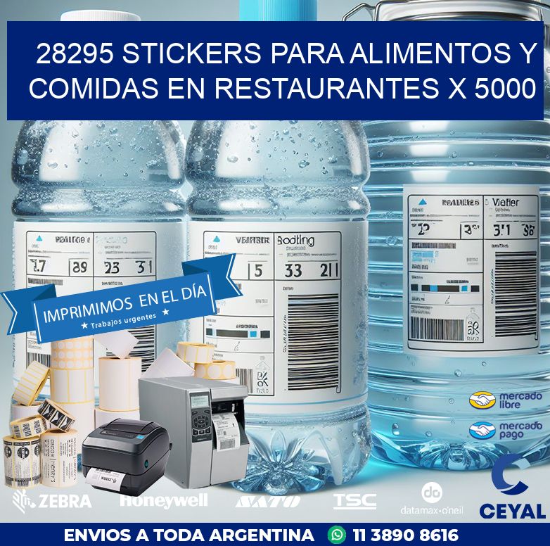 28295 STICKERS PARA ALIMENTOS Y COMIDAS EN RESTAURANTES X 5000