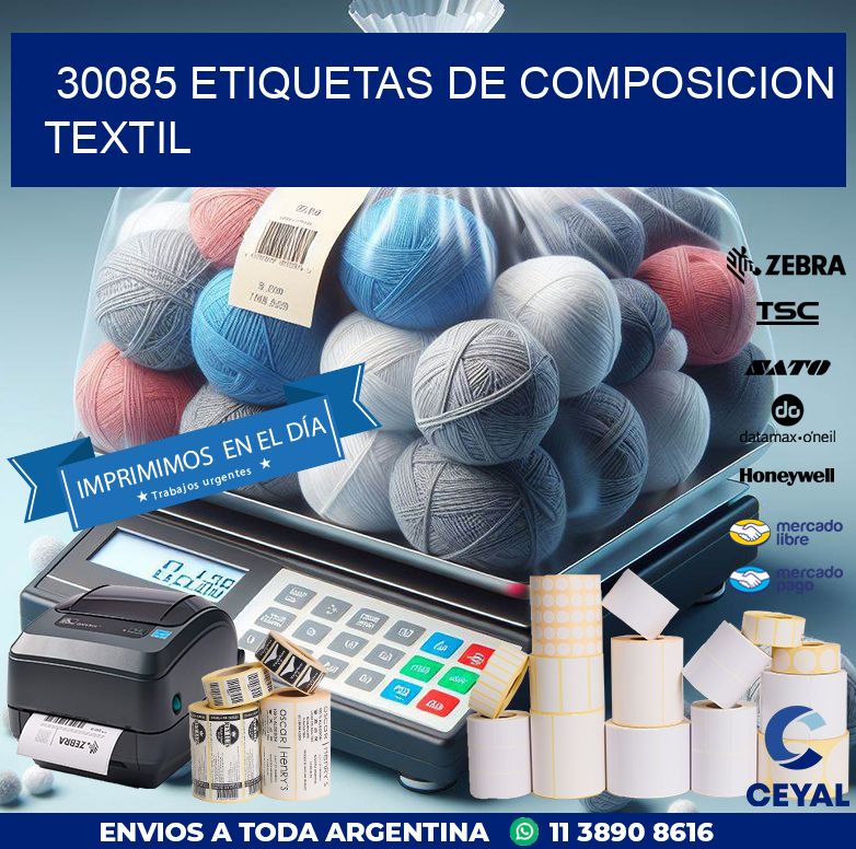 30085 ETIQUETAS DE COMPOSICION TEXTIL