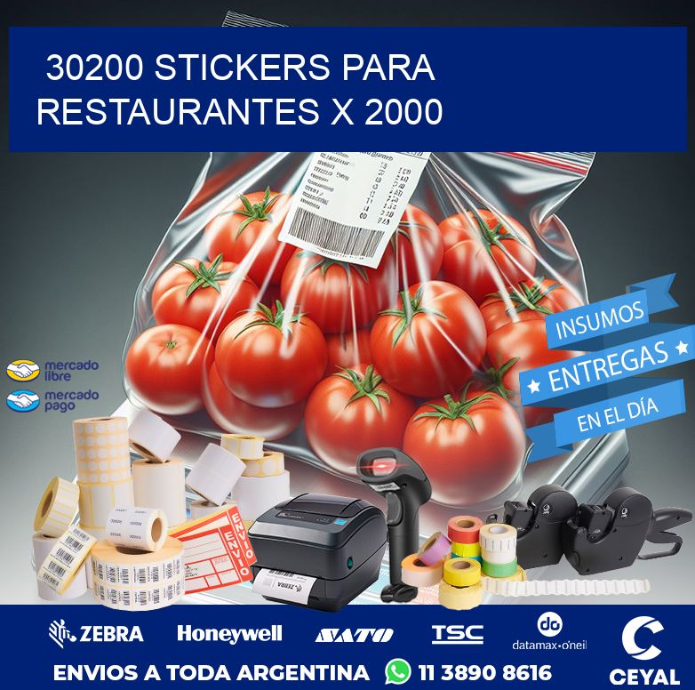 30200 STICKERS PARA RESTAURANTES X 2000