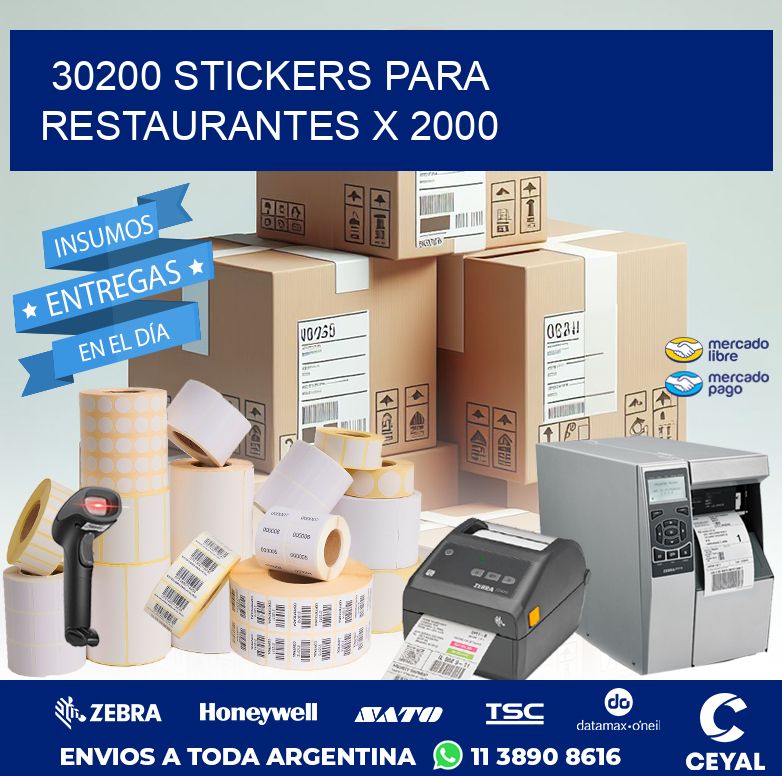 30200 STICKERS PARA RESTAURANTES X 2000