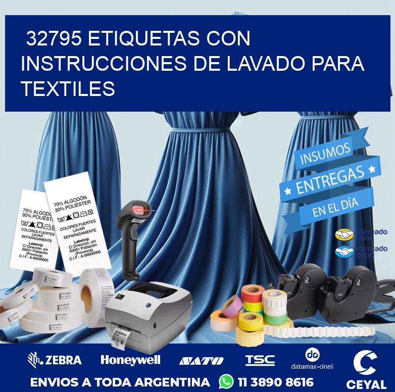 32795 ETIQUETAS CON INSTRUCCIONES DE LAVADO PARA TEXTILES