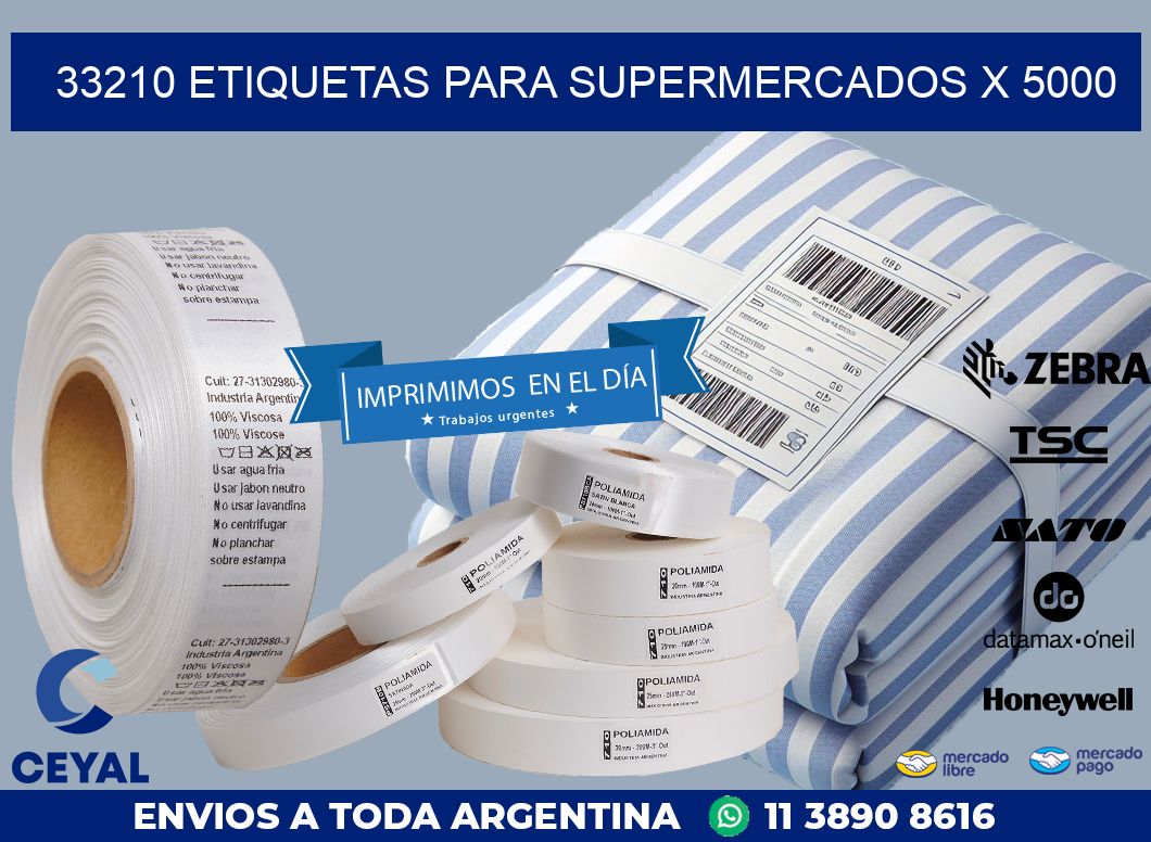 33210 ETIQUETAS PARA SUPERMERCADOS X 5000