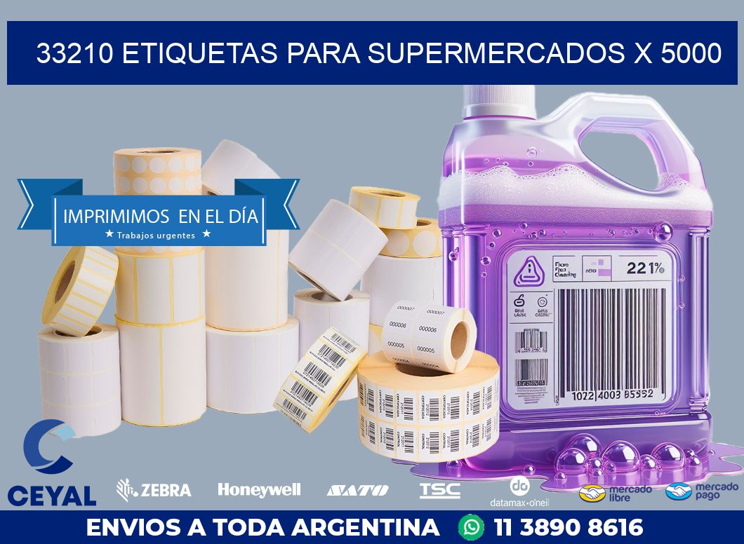 33210 ETIQUETAS PARA SUPERMERCADOS X 5000