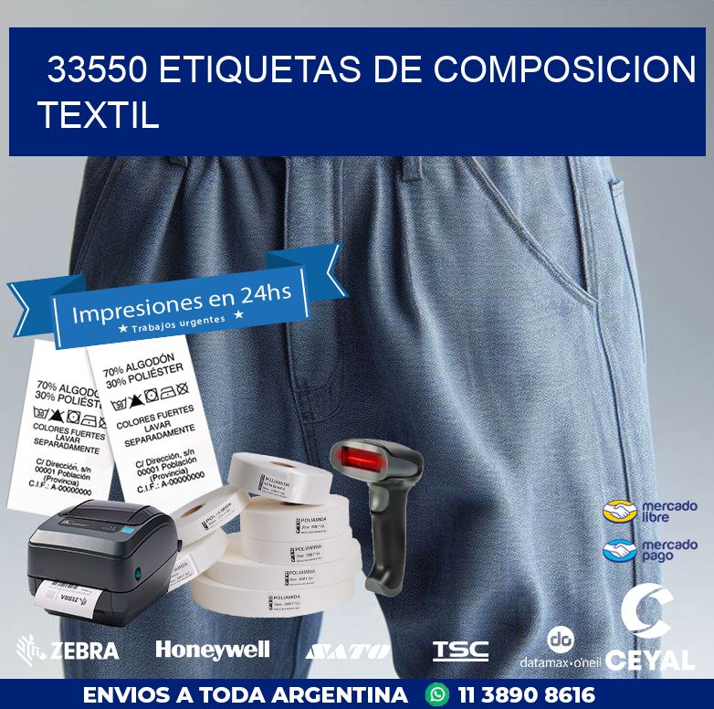 33550 ETIQUETAS DE COMPOSICION TEXTIL