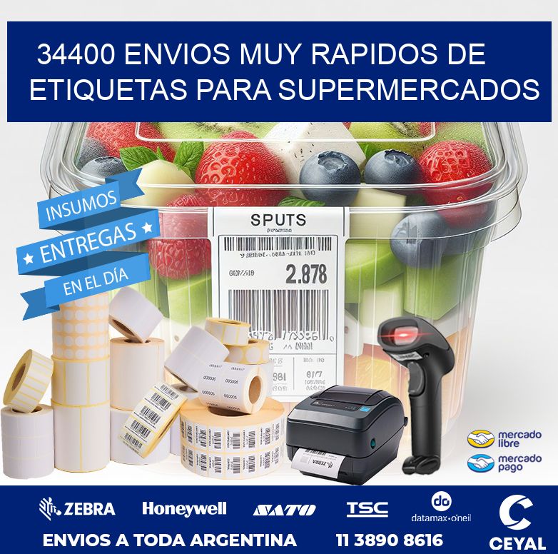 34400 ENVIOS MUY RAPIDOS DE ETIQUETAS PARA SUPERMERCADOS