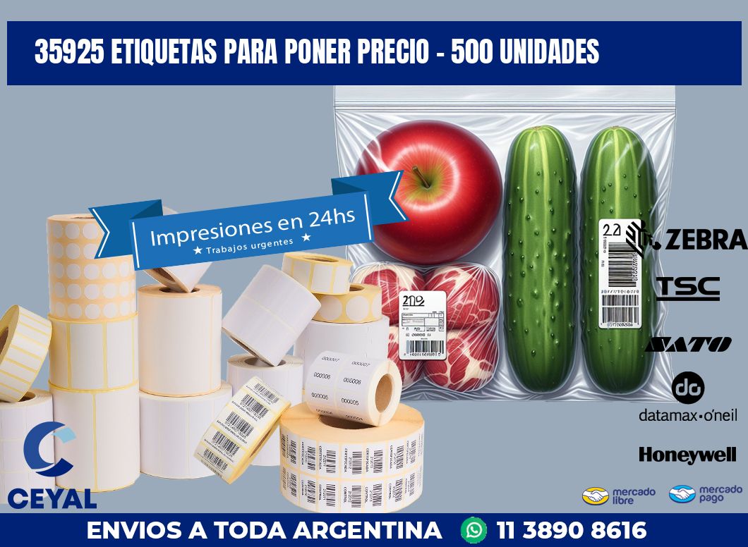 35925 ETIQUETAS PARA PONER PRECIO - 500 UNIDADES