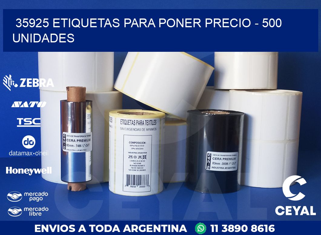 35925 ETIQUETAS PARA PONER PRECIO - 500 UNIDADES