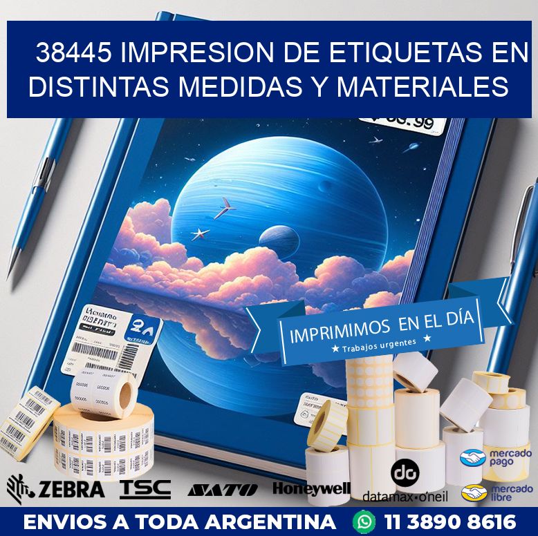 38445 IMPRESION DE ETIQUETAS EN DISTINTAS MEDIDAS Y MATERIALES