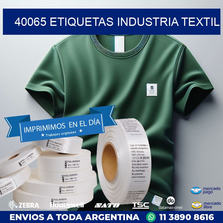 40065 ETIQUETAS INDUSTRIA TEXTIL