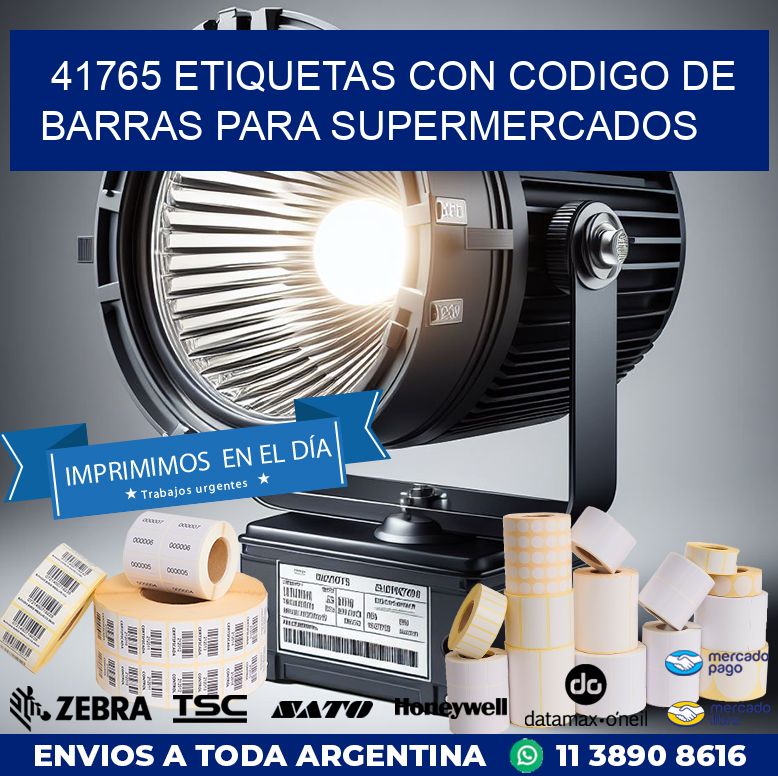 41765 ETIQUETAS CON CODIGO DE BARRAS PARA SUPERMERCADOS