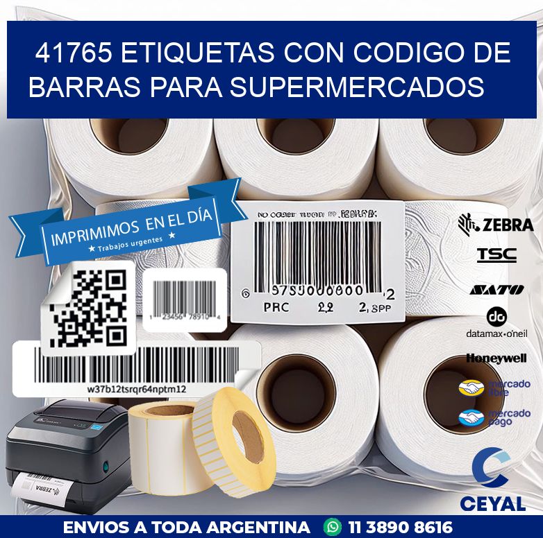 41765 ETIQUETAS CON CODIGO DE BARRAS PARA SUPERMERCADOS