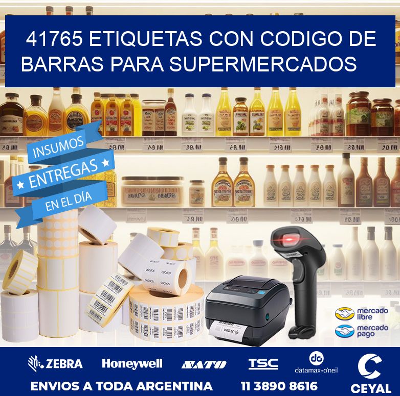 41765 ETIQUETAS CON CODIGO DE BARRAS PARA SUPERMERCADOS