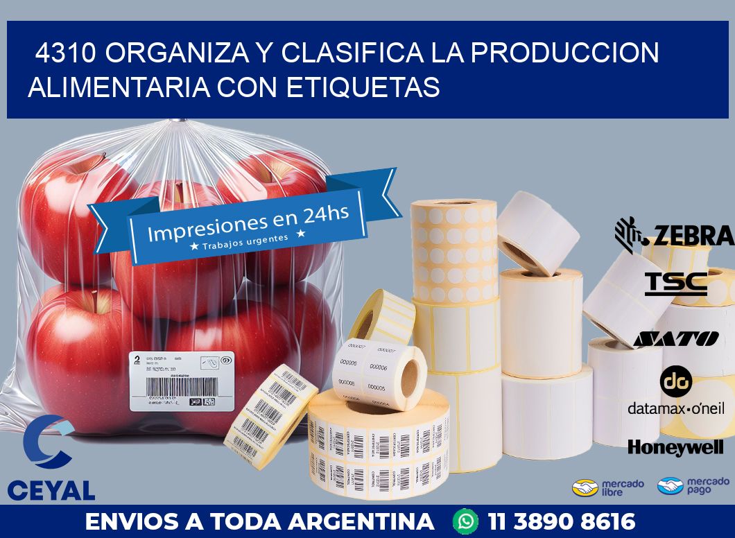 4310 ORGANIZA Y CLASIFICA LA PRODUCCION ALIMENTARIA CON ETIQUETAS