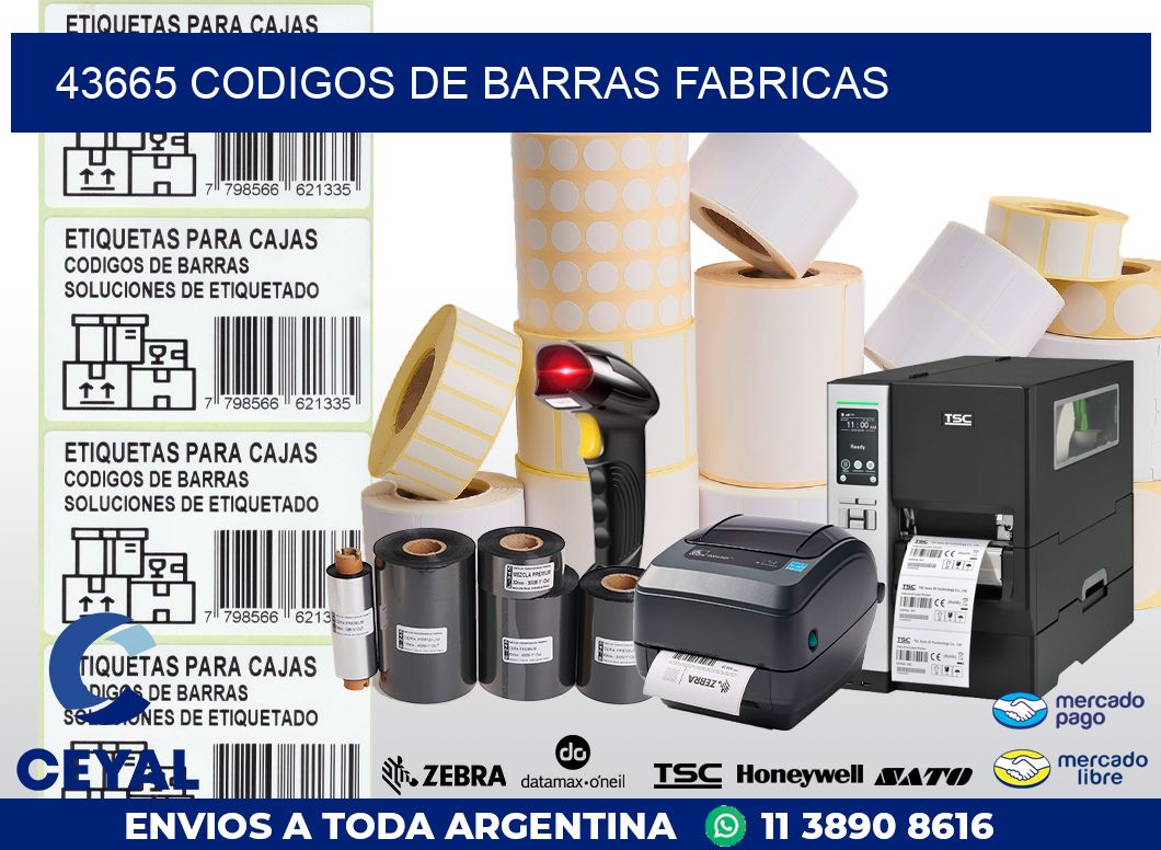 43665 CODIGOS DE BARRAS FABRICAS