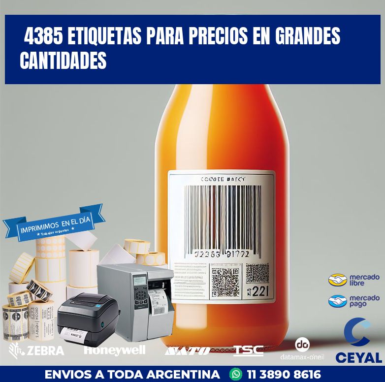 4385 ETIQUETAS PARA PRECIOS EN GRANDES CANTIDADES