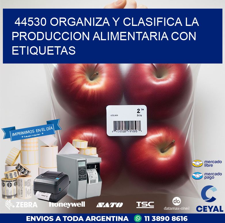 44530 ORGANIZA Y CLASIFICA LA PRODUCCION ALIMENTARIA CON ETIQUETAS