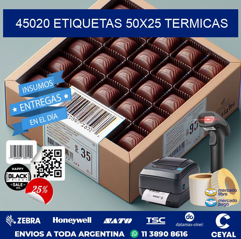 45020 ETIQUETAS 50X25 TERMICAS