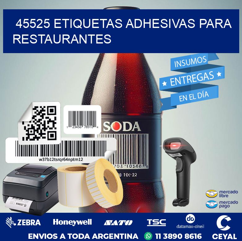 45525 ETIQUETAS ADHESIVAS PARA RESTAURANTES