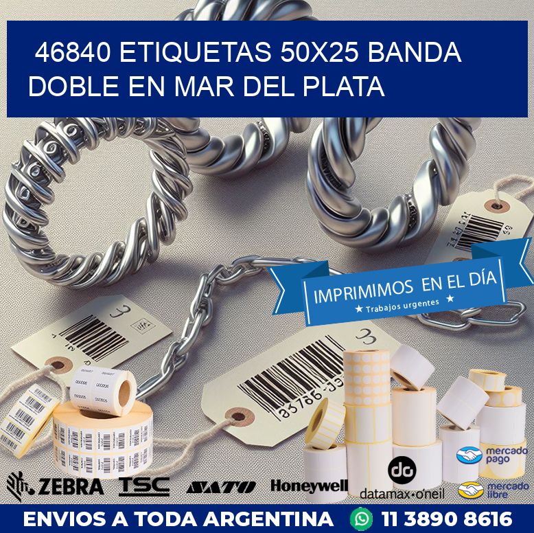 46840 ETIQUETAS 50X25 BANDA DOBLE EN MAR DEL PLATA