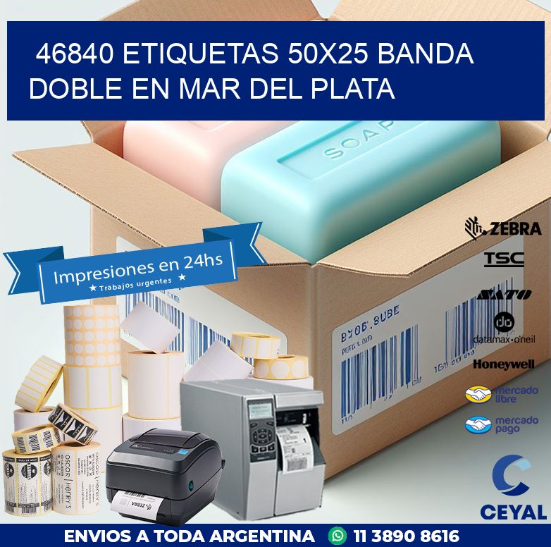 46840 ETIQUETAS 50X25 BANDA DOBLE EN MAR DEL PLATA