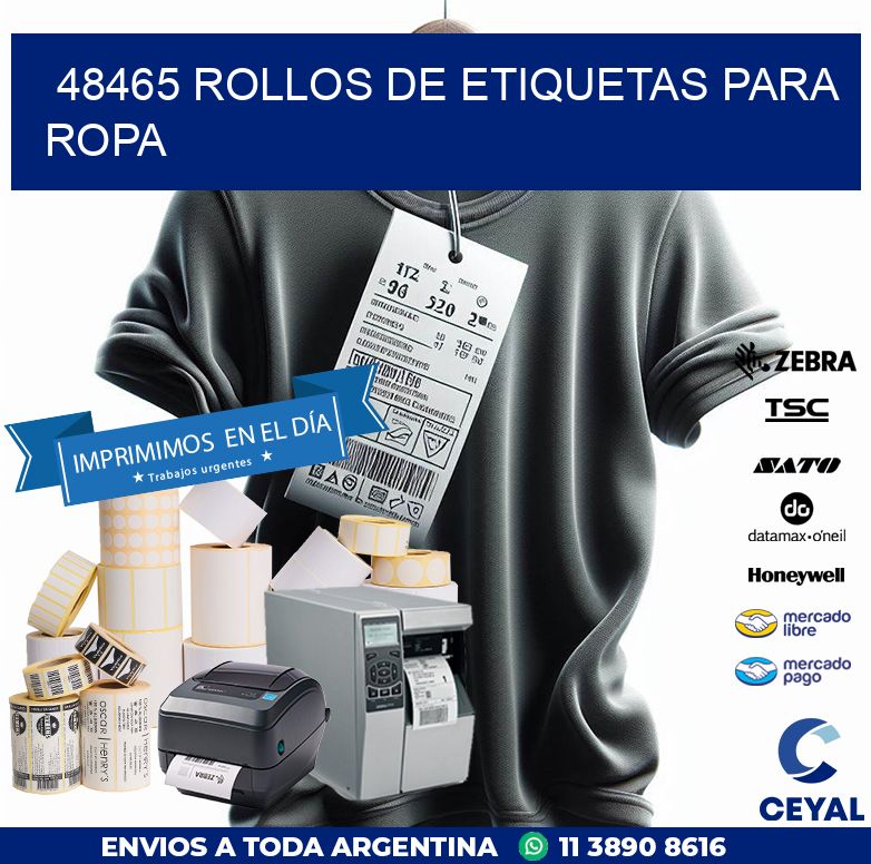48465 ROLLOS DE ETIQUETAS PARA ROPA