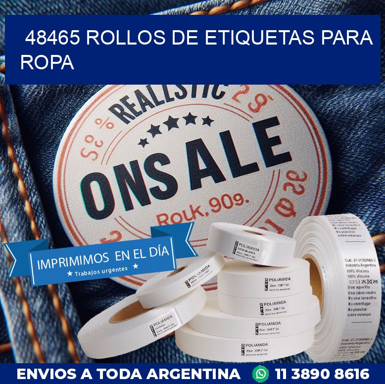 48465 ROLLOS DE ETIQUETAS PARA ROPA