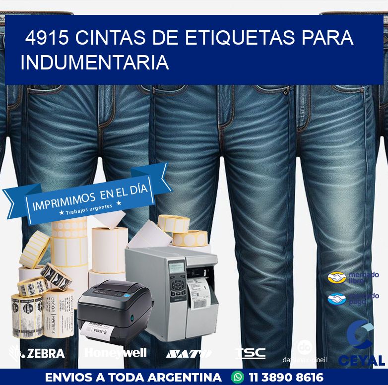 4915 CINTAS DE ETIQUETAS PARA INDUMENTARIA