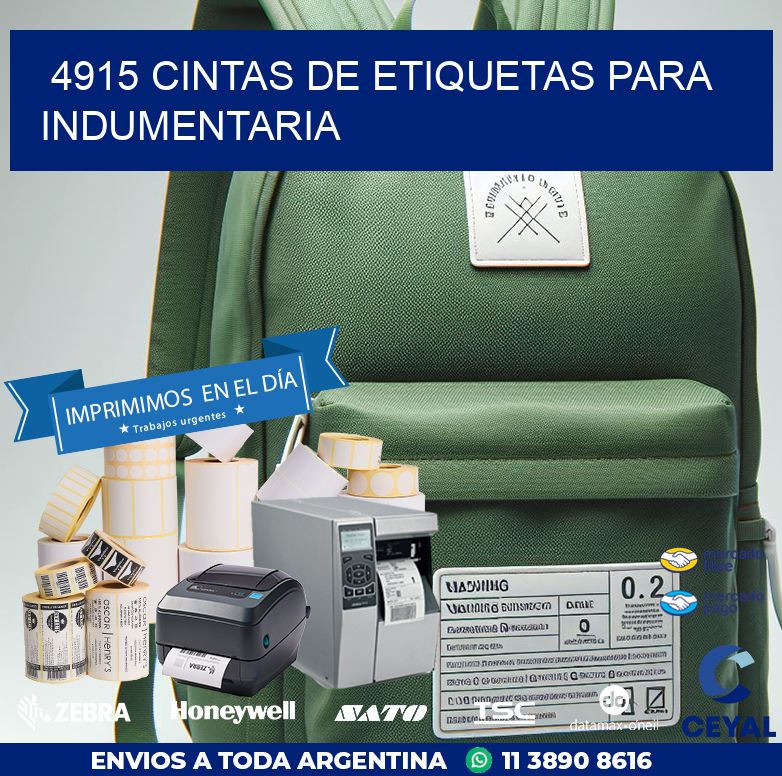 4915 CINTAS DE ETIQUETAS PARA INDUMENTARIA
