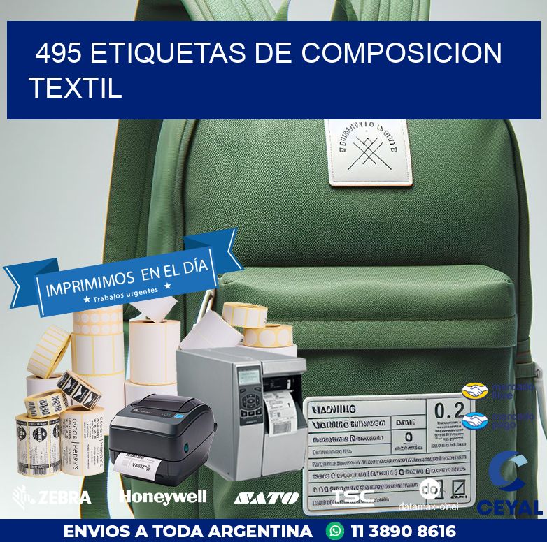 495 ETIQUETAS DE COMPOSICION TEXTIL
