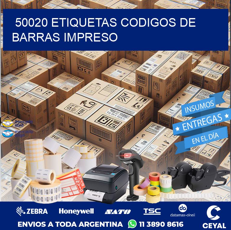 50020 ETIQUETAS CODIGOS DE BARRAS IMPRESO