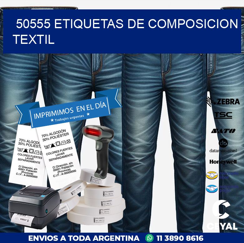 50555 ETIQUETAS DE COMPOSICION TEXTIL