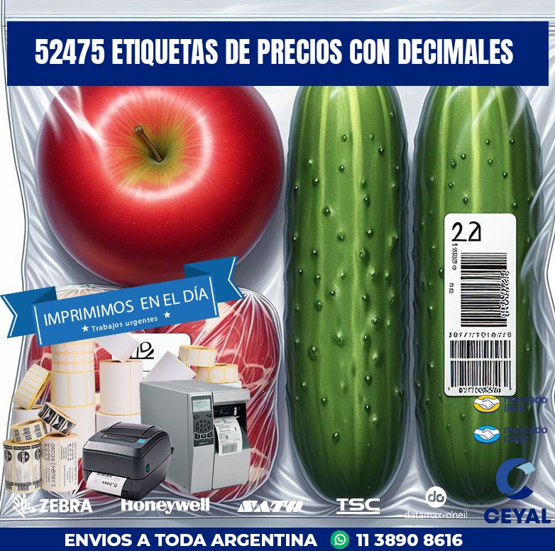 52475 ETIQUETAS DE PRECIOS CON DECIMALES