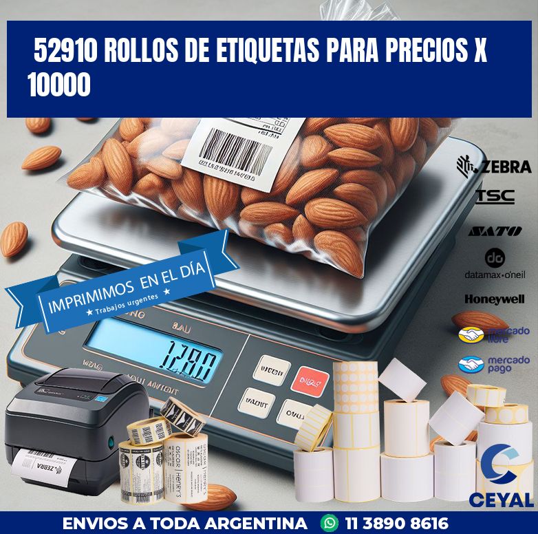 52910 ROLLOS DE ETIQUETAS PARA PRECIOS X 10000