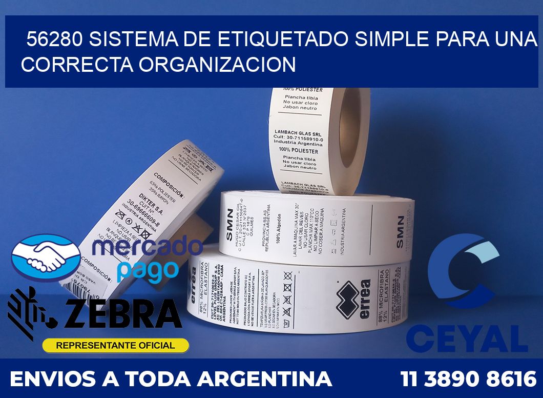 56280 SISTEMA DE ETIQUETADO SIMPLE PARA UNA CORRECTA ORGANIZACION