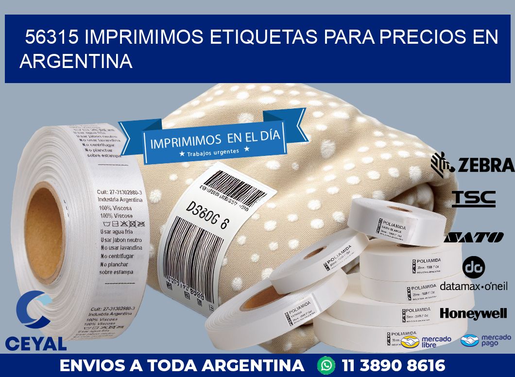56315 IMPRIMIMOS ETIQUETAS PARA PRECIOS EN ARGENTINA