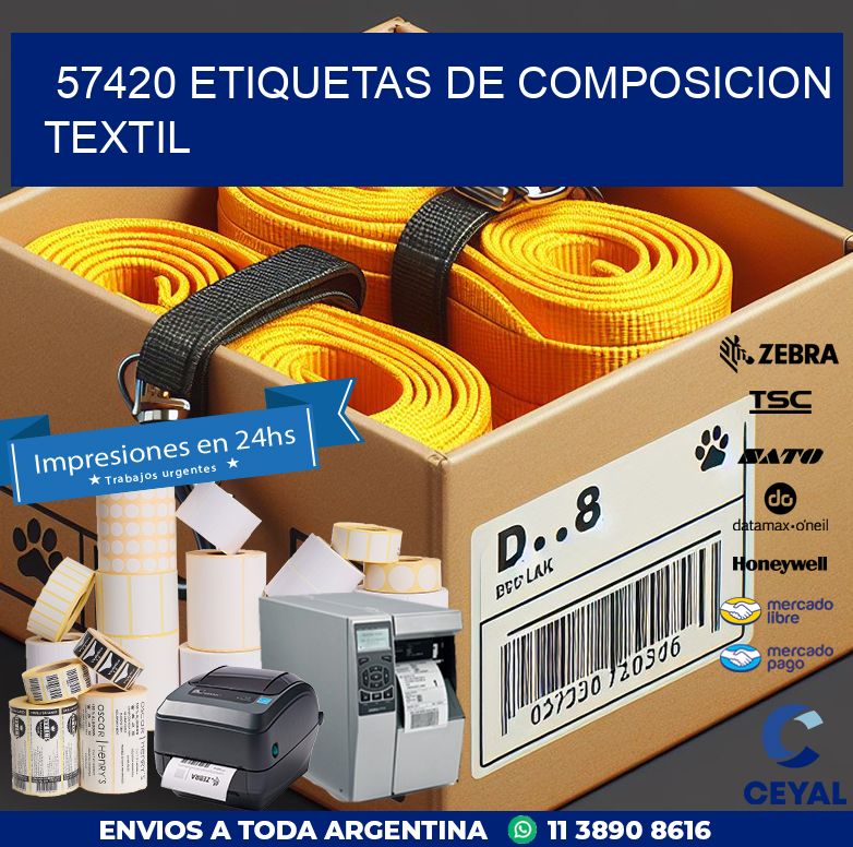 57420 ETIQUETAS DE COMPOSICION TEXTIL