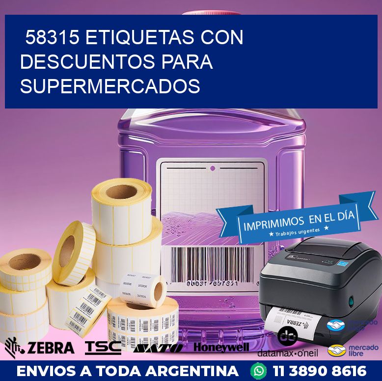 58315 ETIQUETAS CON DESCUENTOS PARA SUPERMERCADOS