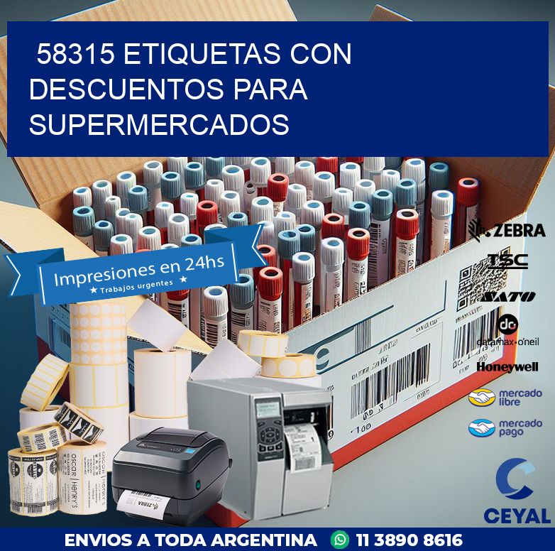 58315 ETIQUETAS CON DESCUENTOS PARA SUPERMERCADOS