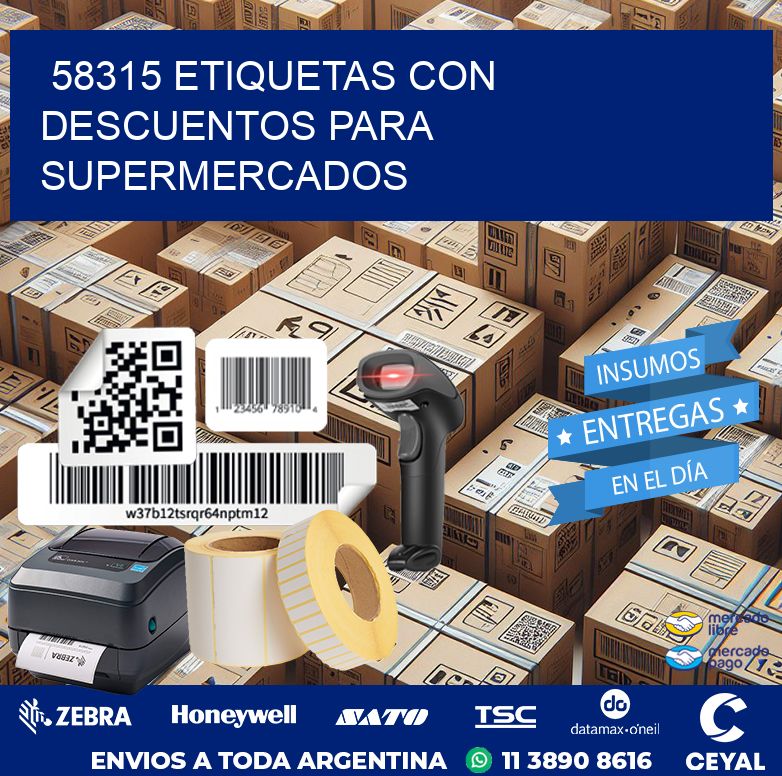 58315 ETIQUETAS CON DESCUENTOS PARA SUPERMERCADOS
