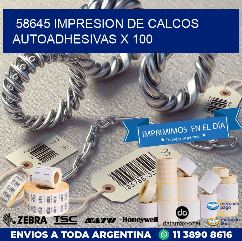 58645 IMPRESION DE CALCOS AUTOADHESIVAS X 100