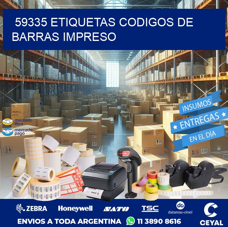 59335 ETIQUETAS CODIGOS DE BARRAS IMPRESO