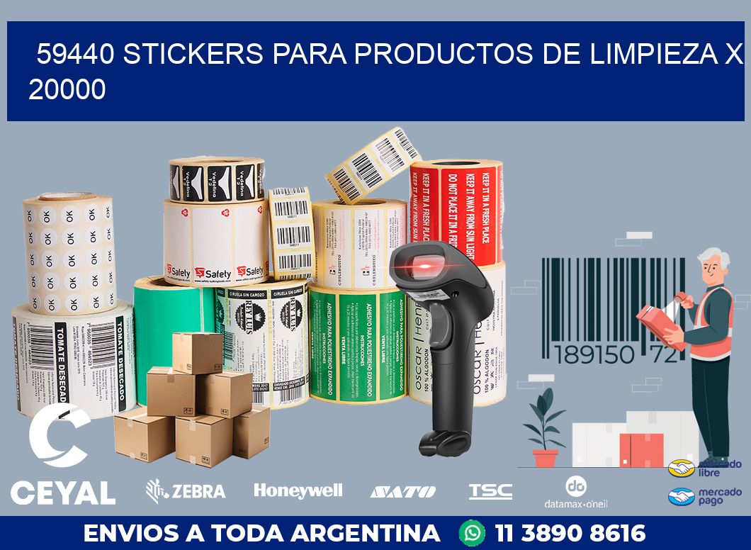 59440 STICKERS PARA PRODUCTOS DE LIMPIEZA X 20000